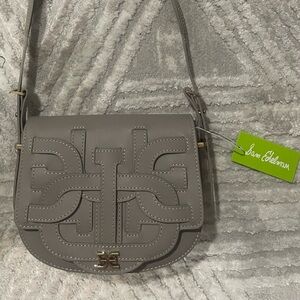 Sam Edelman Gray Crossbody Bag with Embossed Logo